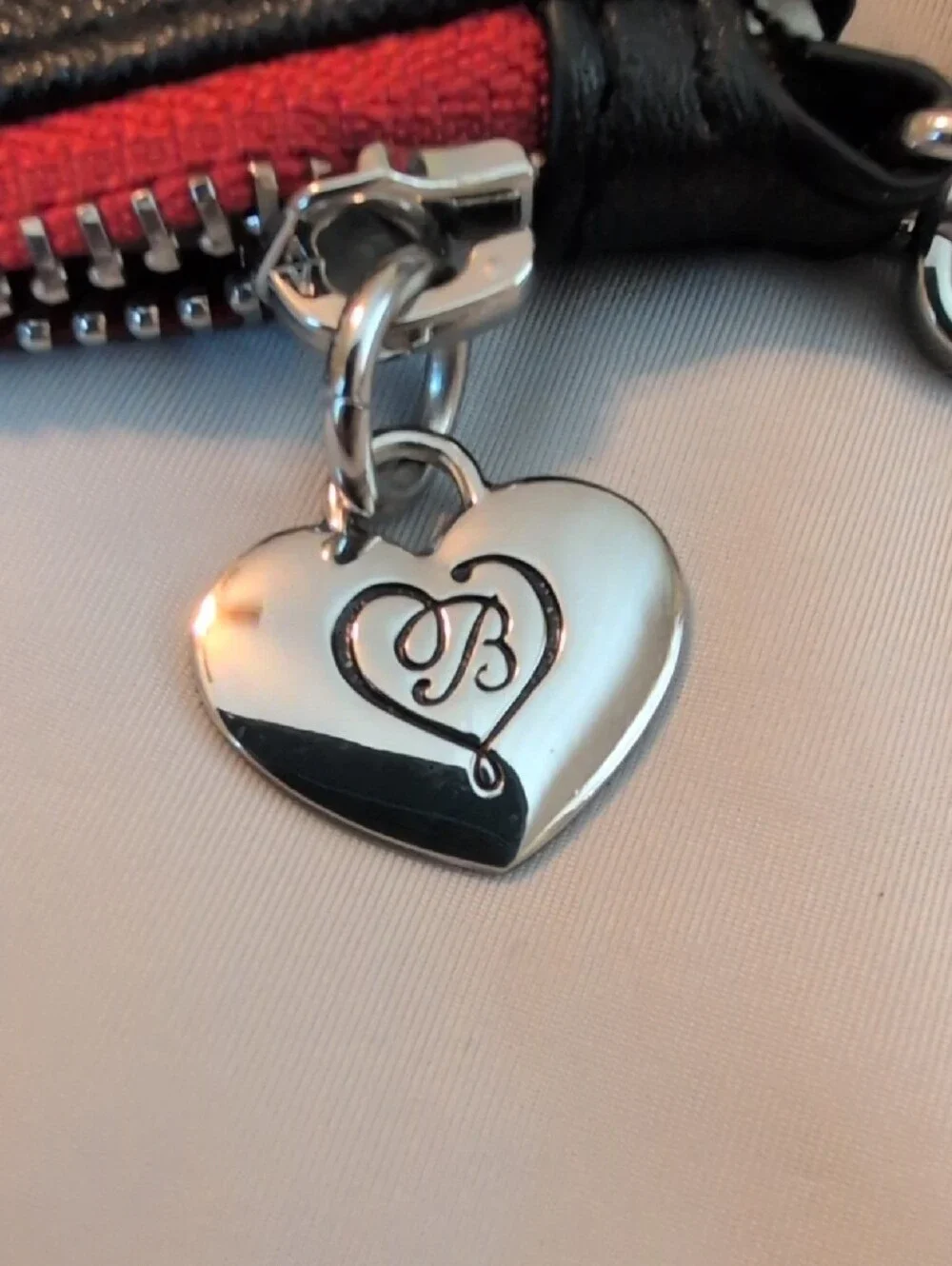 Brighton Love Notes Black Wristlet Pouch with White Ornament Accents